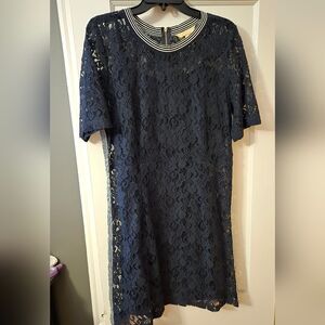 Navy Lace Tshirt Dress -sz 14